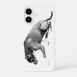 Diagonal Crop—Paw-Forward Pitbull iPhone 16 Case