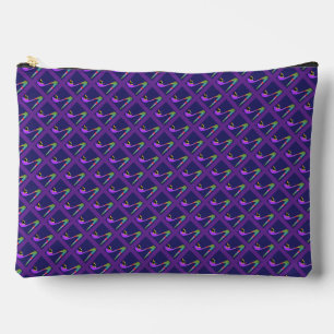 Diagonal Design High Heels Cosmetic Purple Accessory Pouch