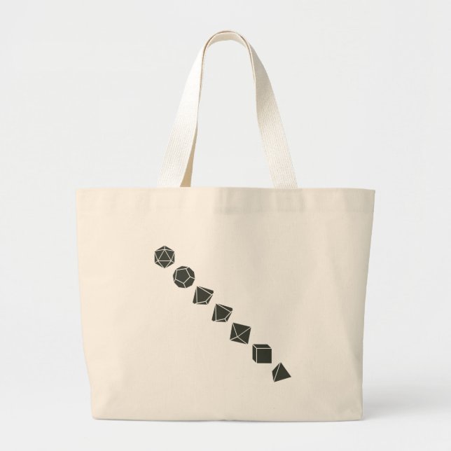 Diagonal Dice (Dark) Large Tote Bag (Front)