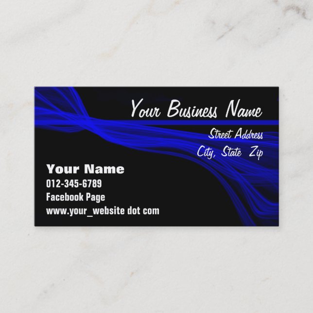 Diagonal Flowing Blue Streaks Appointment Card (Front)