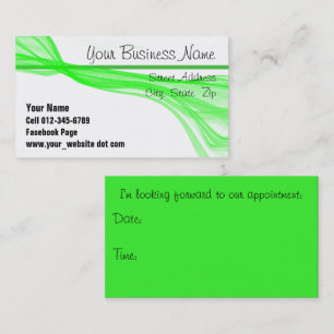 Diagonal Flowing Green Streaks Appointment Card