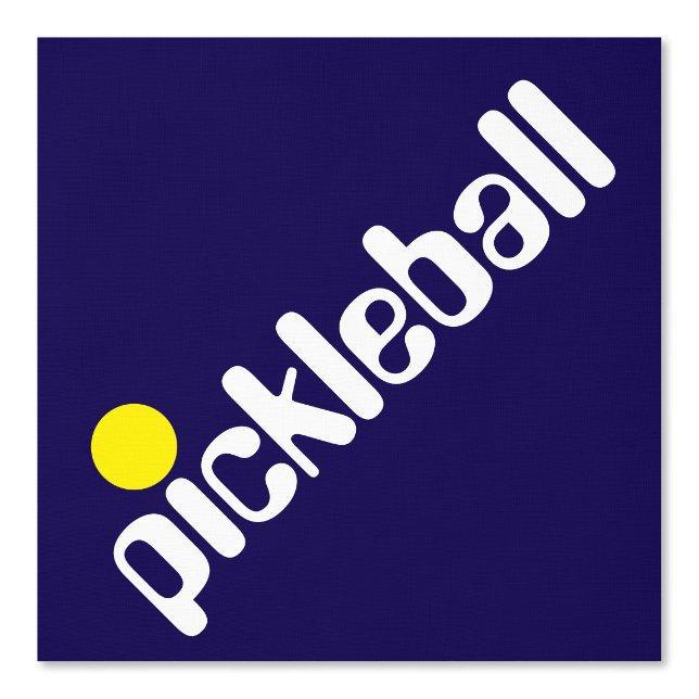 Diagonal Fun Cool White Yellow PICKLEBALL On Navy Wallpaper (Front)