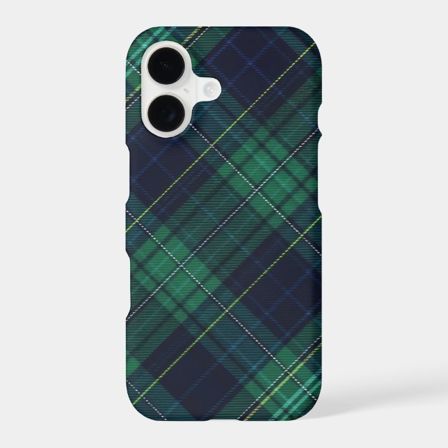 Diagonal Green and Blue Tartan Plaid (Back)