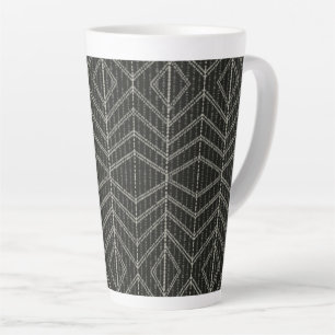 Diagonal Horizontal Vertical Grayish Spotted Dots Latte Mug
