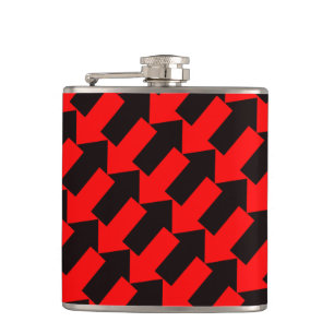 Diagonal Interlocking Arrows Flask Red and Black