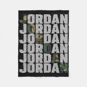 Diagonal Jordan Camo Pattern Green Camouflage  Fleece Blanket