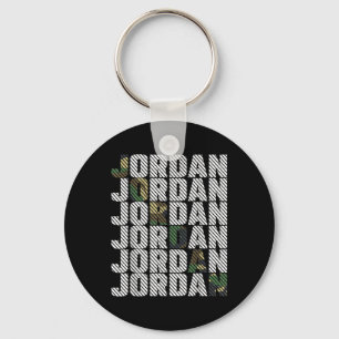Diagonal Jordan Camo Pattern Green Camouflage  Keychain