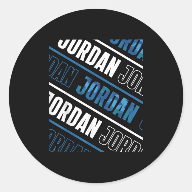 Diagonal Jordan Pattern Camo Pattern Blue Camoufla Classic Round Sticker (Front)