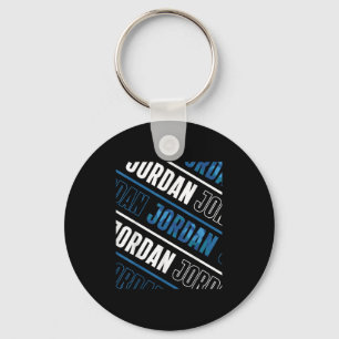 Diagonal Jordan Pattern Camo Pattern Blue Camoufla Keychain
