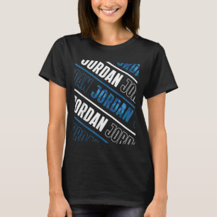 Diagonal Jordan Pattern Camo Pattern Blue Camoufla T-Shirt