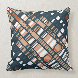 Diagonal layers terracotta throw pillow