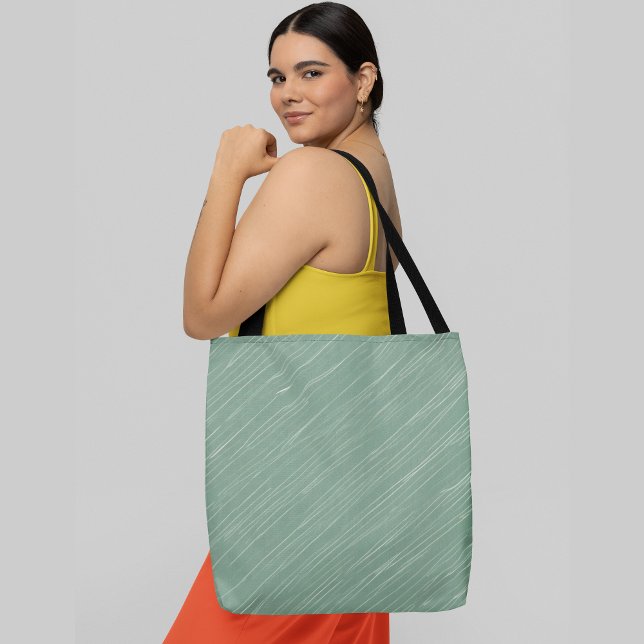 Diagonal lines in a light green colour pattern tote bag (Creator Uploaded)