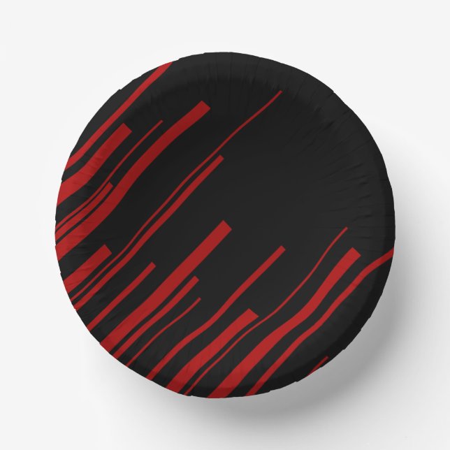 Diagonal Lines in Red and Black Paper Plate (Front)