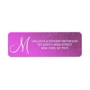 Diagonal Magenta Purple Glitter Gradient Ombre