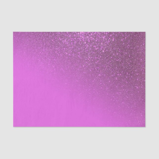 Diagonal Magenta Purple Glitter Gradient Ombre Tissue Paper (Front)