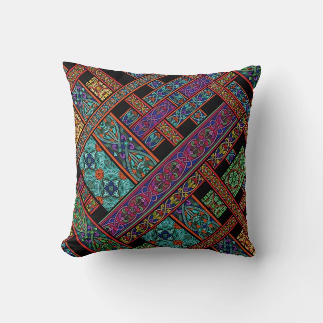 Diagonal Midnight Sun Throw Pillow (Front)