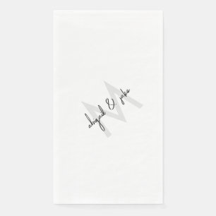 Diagonal Monogram & Couple Names Wedding Napkin