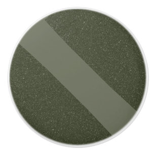 Diagonal Moss Green Ceramic Knob – Customizable