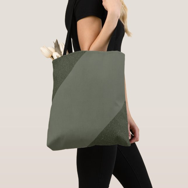 Diagonal Moss Green Custom Tote Bag (Close Up)
