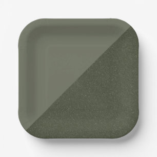 Diagonal Moss Green Party Plate