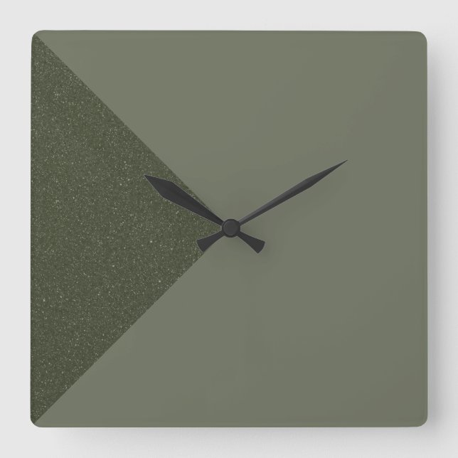 Diagonal Moss Green Wall Clock (Front)