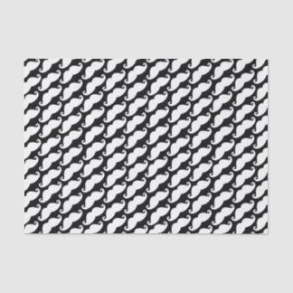 Diagonal Moustache Pattern White and Black Tissue Paper