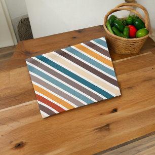 Diagonal Multicolor Stripes Kitchen Towel