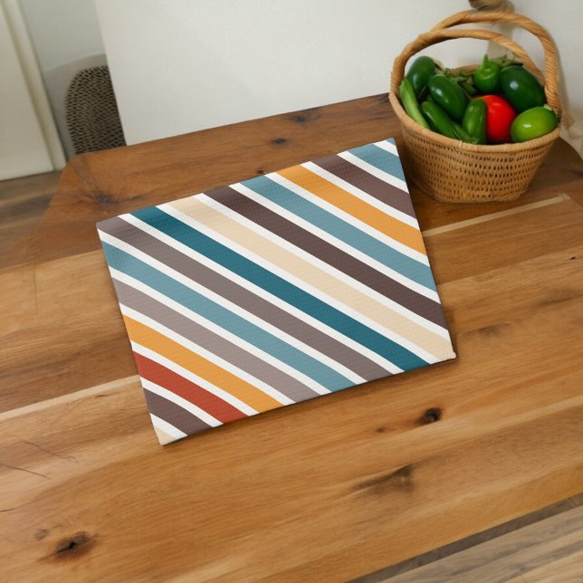 Diagonal Multicolor Stripes Kitchen Towel (Kitchen Towel)