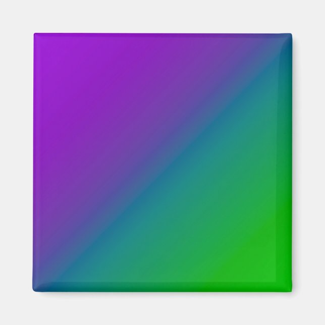 Diagonal Ombre Purple Green Magnet (Front)