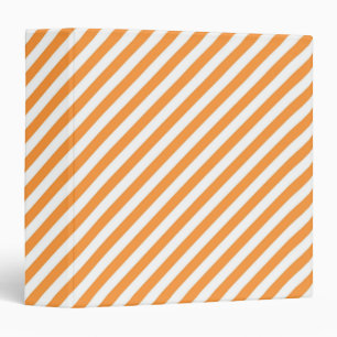 Diagonal orange and white stripes pattern binder
