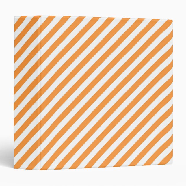 Diagonal orange and white stripes pattern binder (Front/Spine)