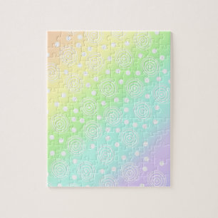 Diagonal Pastel Rainbow Challenging Jigsaw Puzzle