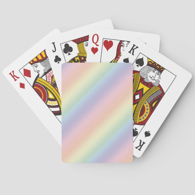  Diagonal Pastel Rainbow Colours Playing Cards (Back)