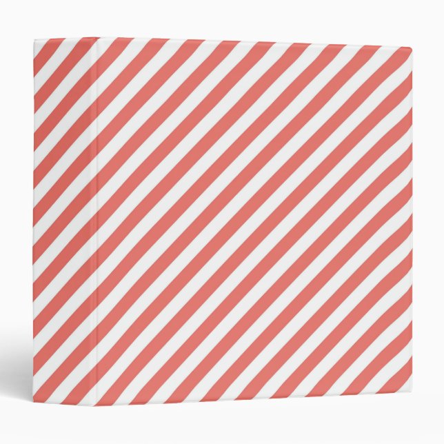 Diagonal pattern of pink and white stripes binder (Front/Spine)
