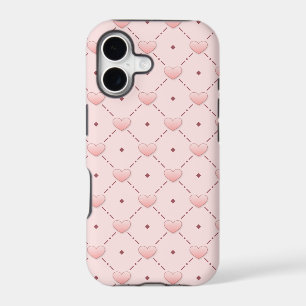 diagonal pattern pink candy hearts