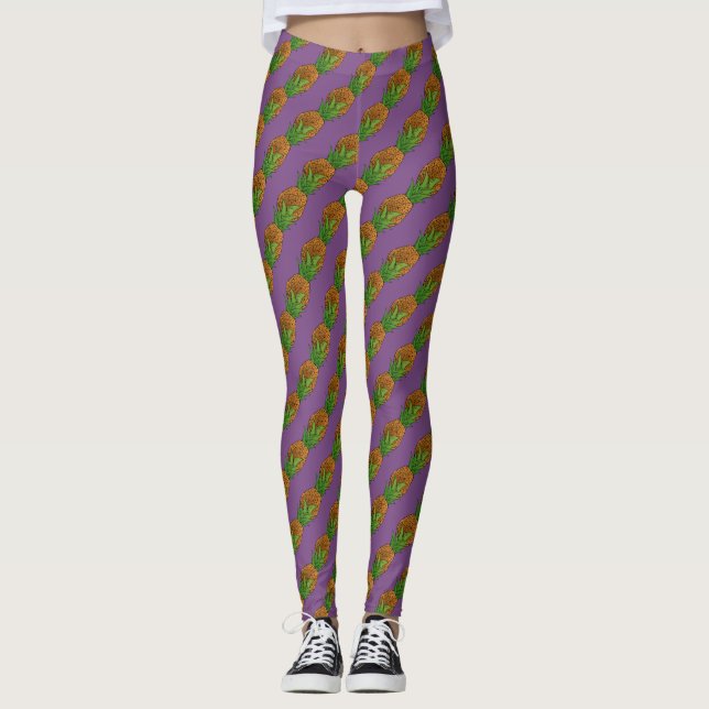 diagonal pineapples pattern on any colour leggings (Front)