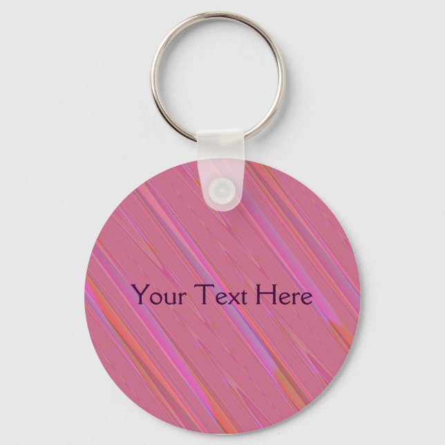Diagonal Pink Abstract Pattern Keychain (Front)