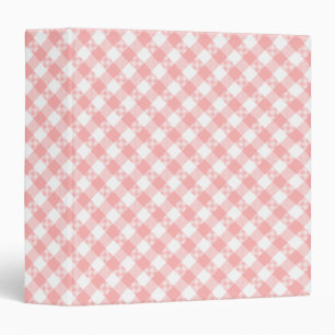 Diagonal Pink and White Gingham Checks Pattern Binder
