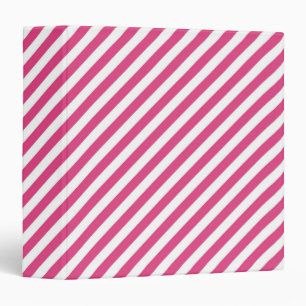Diagonal pink and white stripes pattern binder