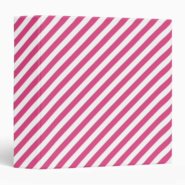 Diagonal pink and white stripes pattern binder (Front/Spine)