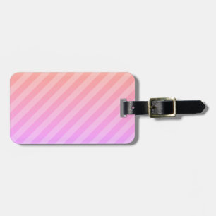 Diagonal Pink & Purple Stripes Luggage Tag