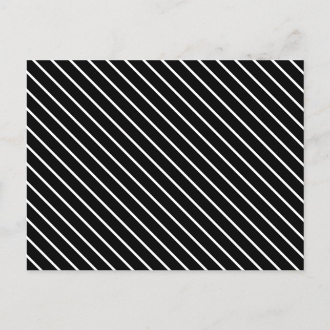 Diagonal pinstripes - black and white postcard (Front)