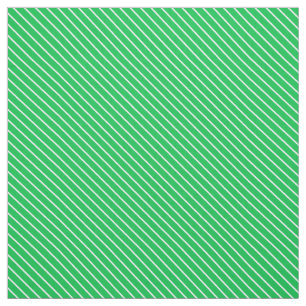 Diagonal pinstripes - emerald green and white fabric