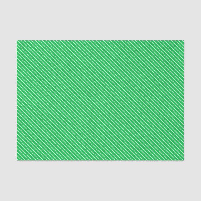 Diagonal pinstripes - emerald green and white tissue paper (Front)