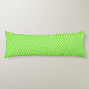 Diagonal pinstripes - lime green and white body pillow