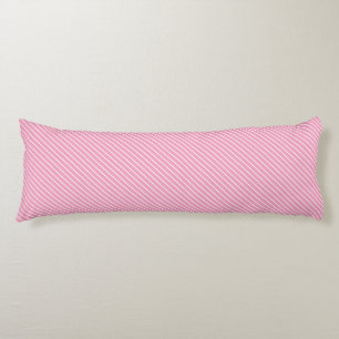 Diagonal pinstripes - shell pink and white body pillow