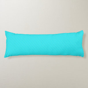 Diagonal pinstripes - turquoise and white body pillow