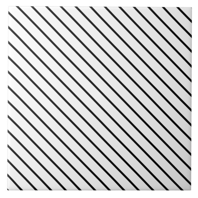 Diagonal pinstripes - white and black tile (Front)
