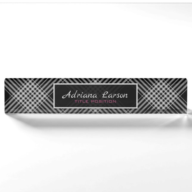 Diagonal Plaid Nameplate (Front)