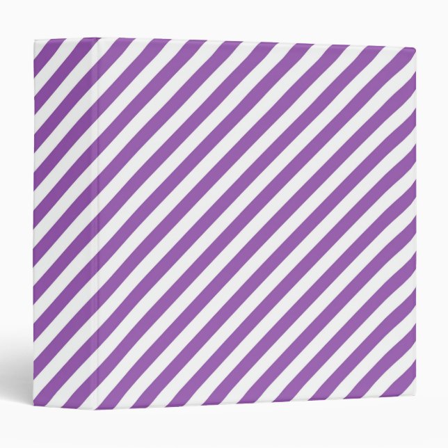 Diagonal purple and white stripes pattern binder (Front/Spine)